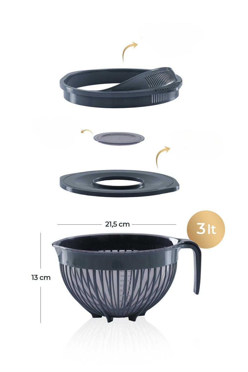 ACAR BEATER Set aus Misch- und Aufbewahrungsschalen + Sieb 6-teilig