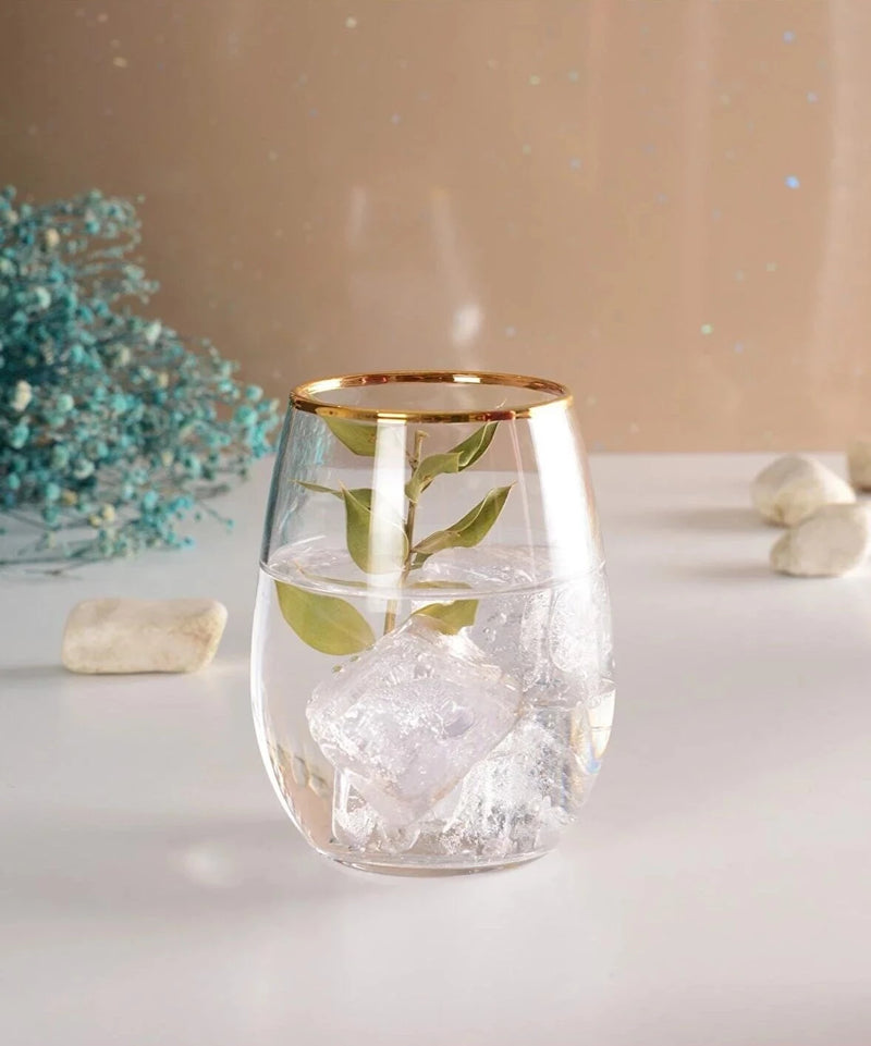 PAŞABAHÇE AMBER GOLDEN TOUCH Set mit 6 Gläsern von 570 ml