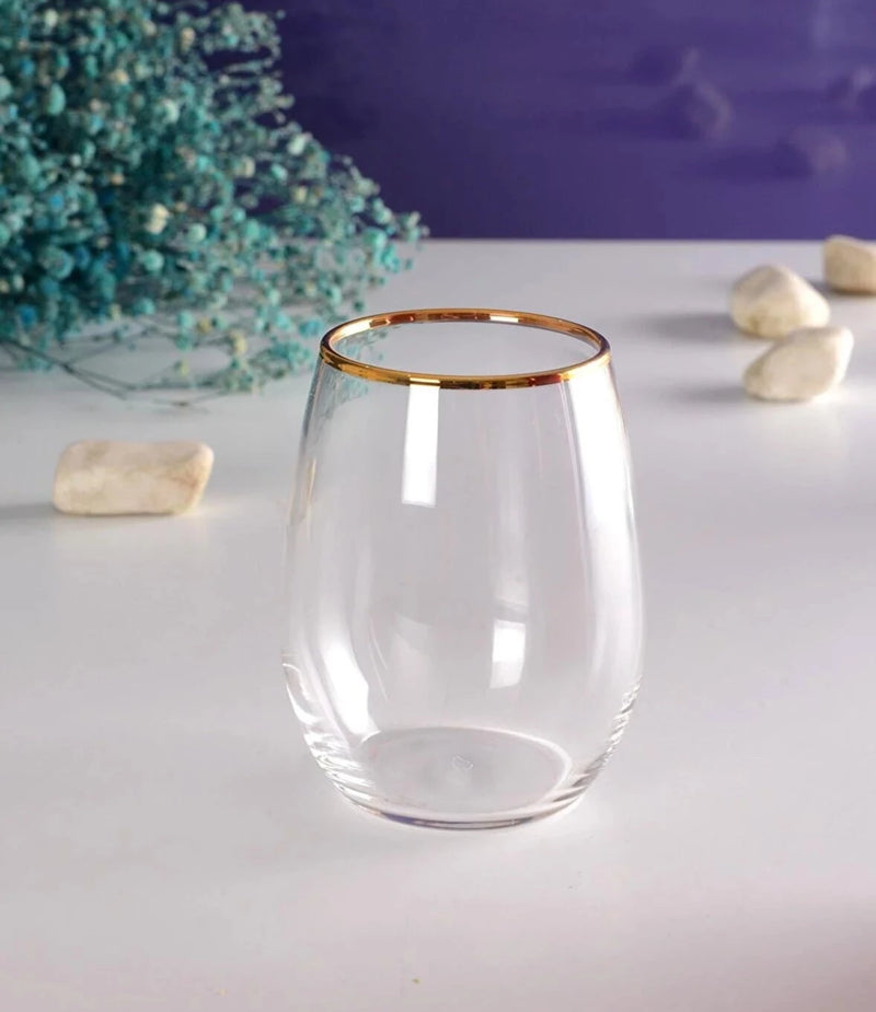 PAŞABAHÇE AMBER GOLDEN TOUCH Set mit 6 Gläsern von 570 ml