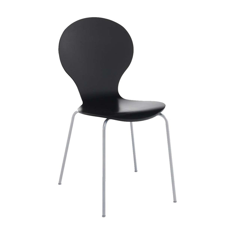 Moderner Stuhl für Wohnzimmer, Wohn-Und Esszimmer Schwarz-Füße Chrom
