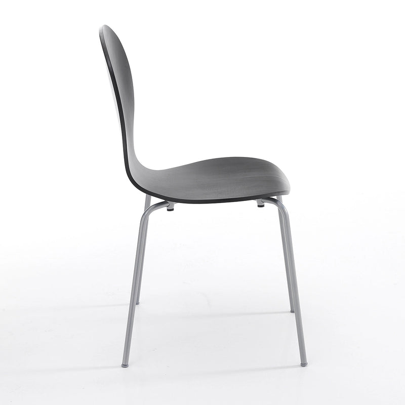 Moderner Stuhl für Wohnzimmer, Wohn-Und Esszimmer Schwarz-Füße Chrom