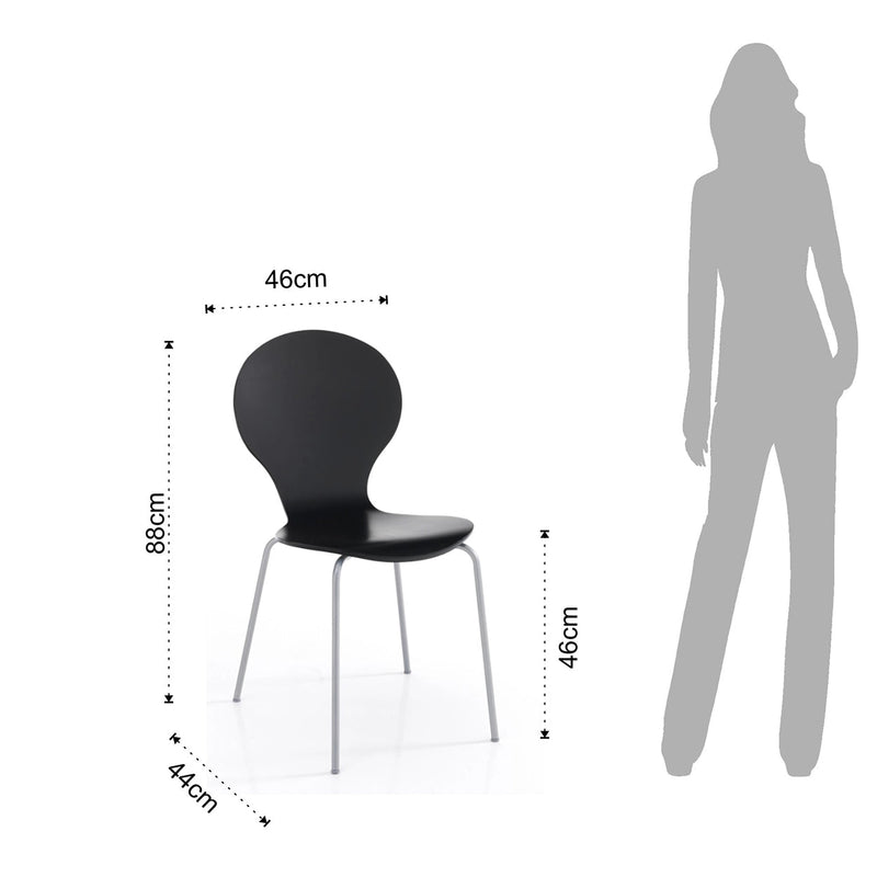 Moderner Stuhl für Wohnzimmer, Wohn-Und Esszimmer Schwarz-Füße Chrom