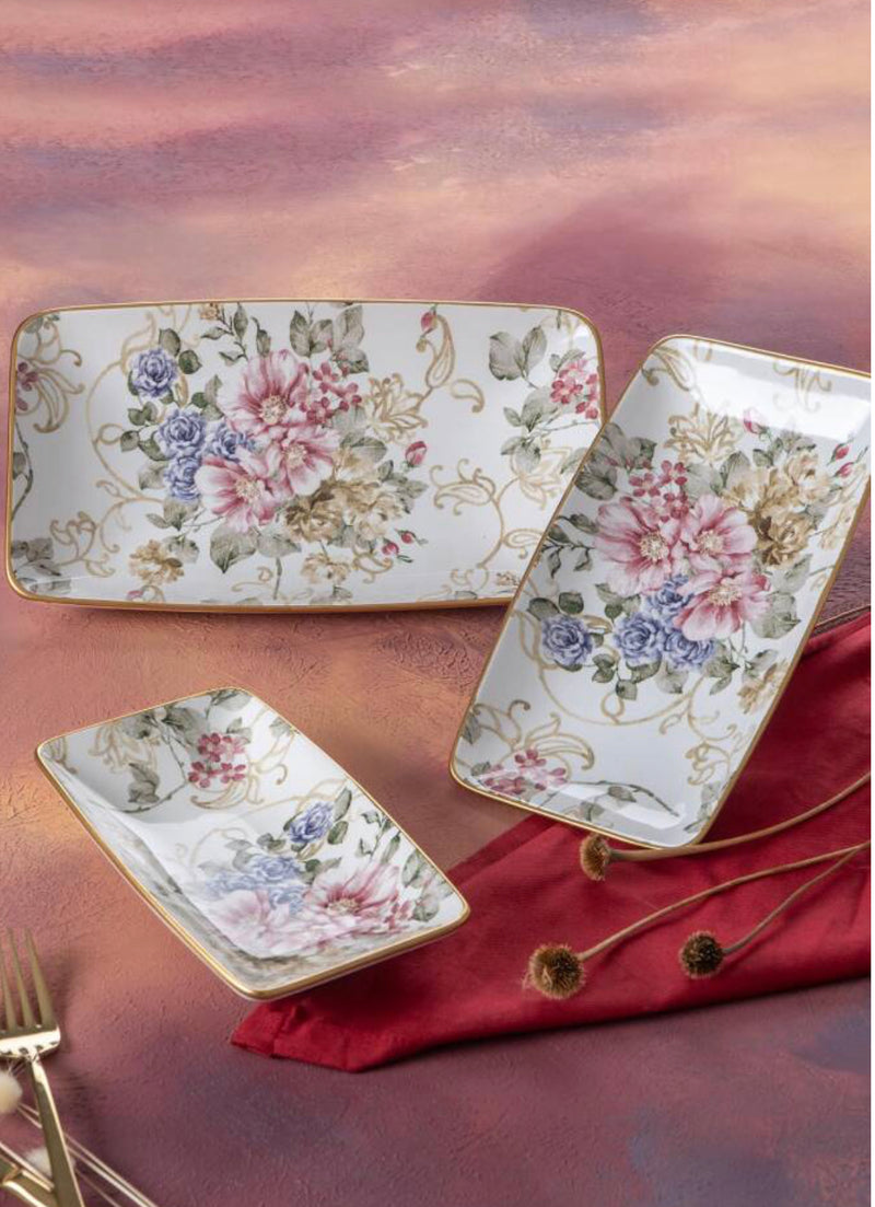 ACAR ROSA ﻿Set aus 3 rechteckigen Tellern