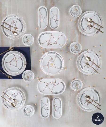 ACAR KINTSUGI MOON Frühstücksset 25-teilig 6 Pers.