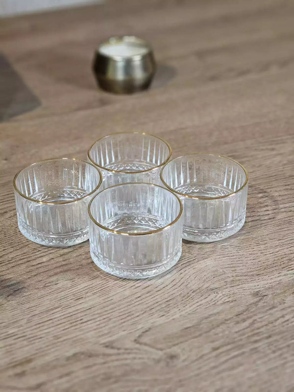 TREND HOME ROYAL GLASS Set mit 4 Aperitifbechern aus goldenem Glas