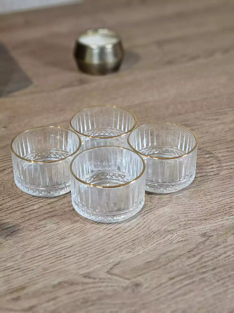 TREND HOME ROYAL GLASS Set mit 4 Aperitifbechern aus goldenem Glas