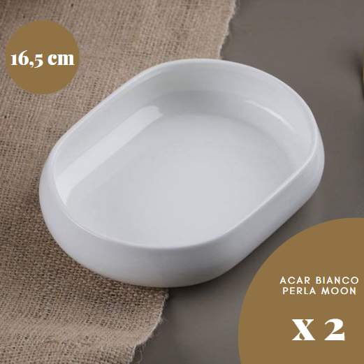 ACAR BIANCO PERLA MOON 2er-Set Teller 16,5 x 12 x 3,9 cm