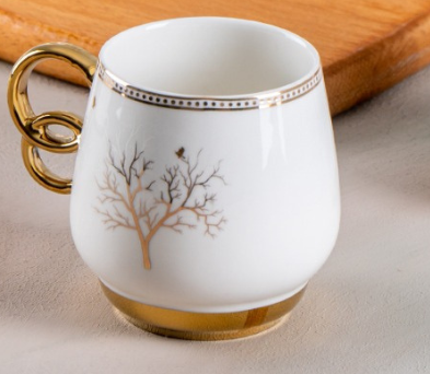 ACAR ALYANS ﻿Set mit 6 Cappuccino-Tassen gold