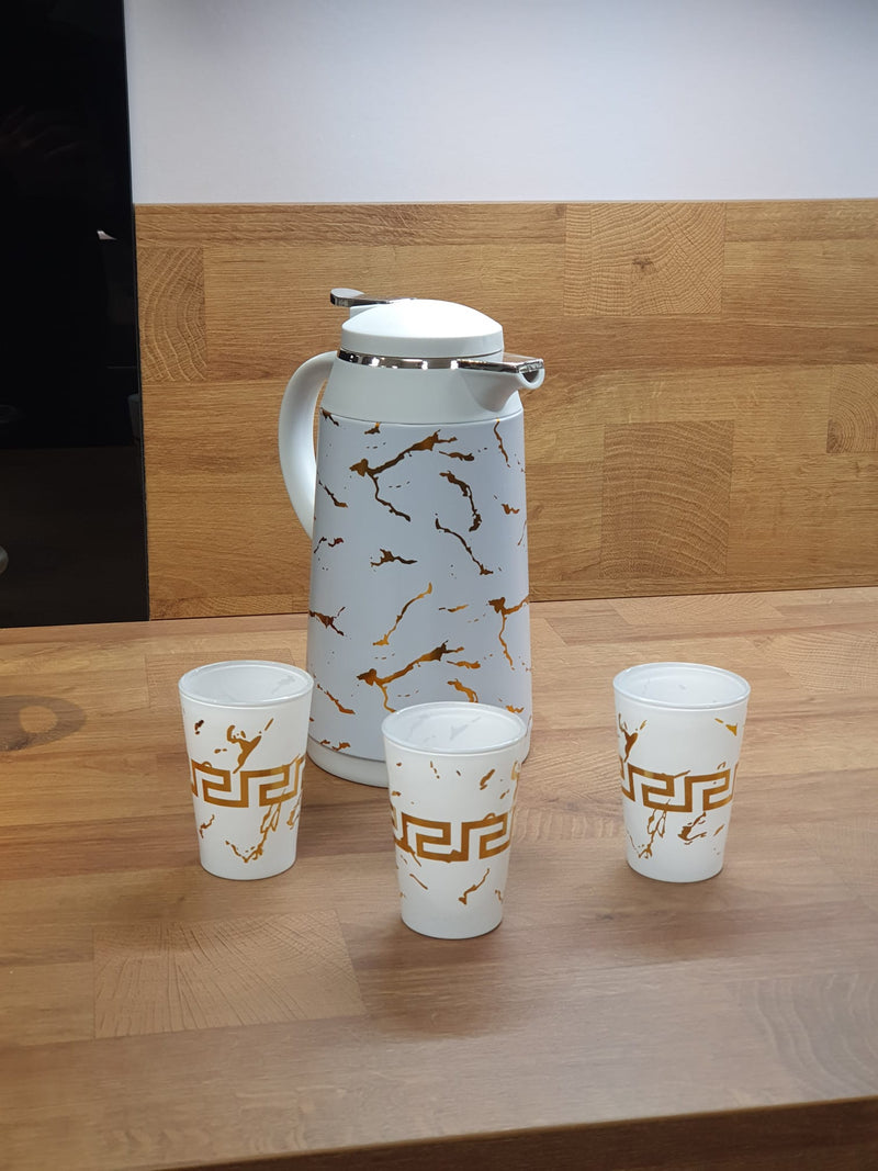TREND HOME COLLECTION Schicke Thermoskanne mit goldenem Muster﻿﻿ 