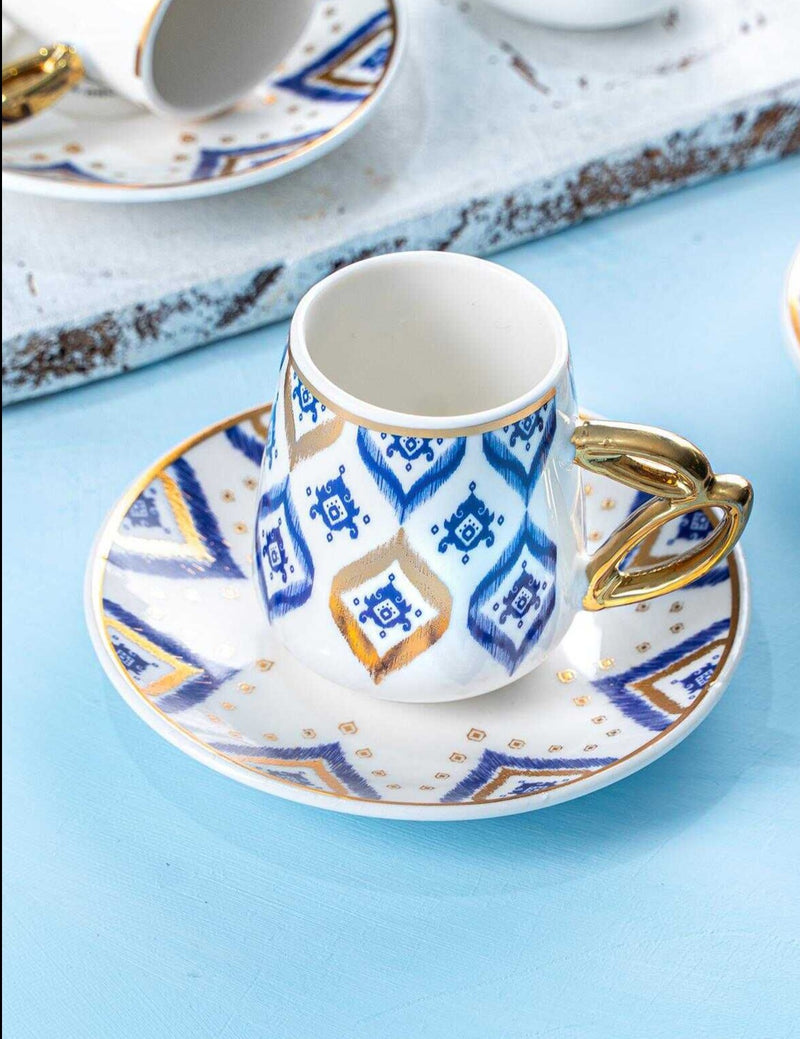 ACAR DIOR BLUE Kaffeetassen aus Porzellan 6 Pers.