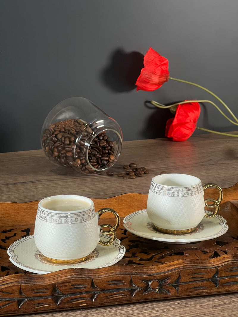 ACAR FREYA Set von 6 Porzellan Kaffeetassen