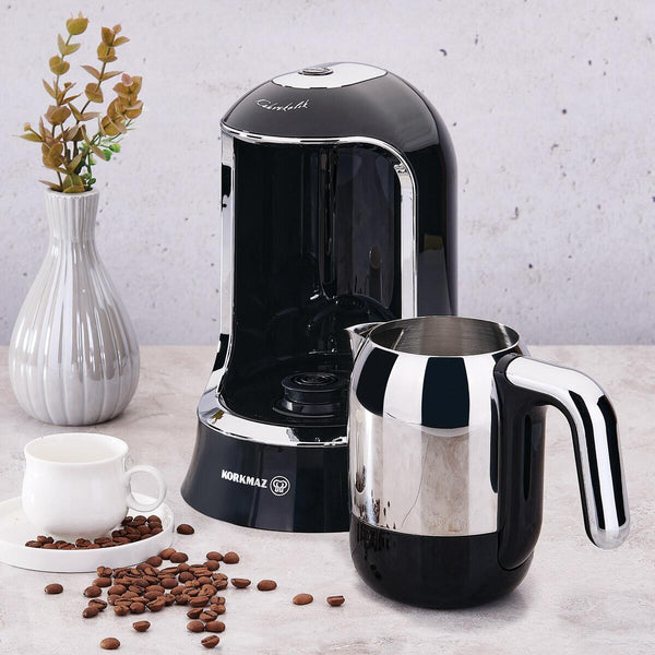 KORKMAZ KAHVEKOLIK COFFEE MAKER schwarz chrom Kaffeevollautomat