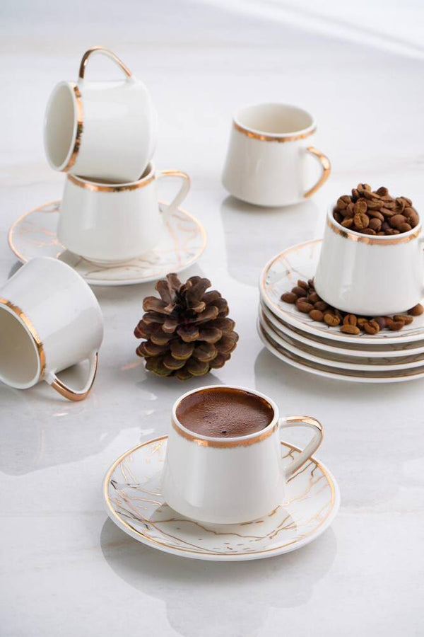 ACAR MILLA Kaffeetassen aus Porzellan 12 Stück 6 Personen