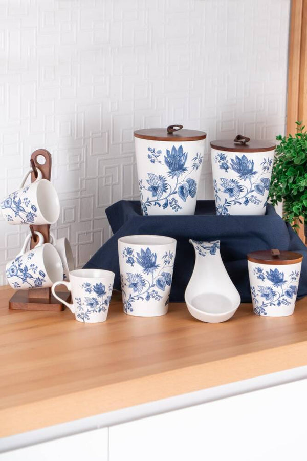 ACAR MISHA Komplettes Set 4 Becher, 3 Vorratsgläser, 1 Löffelhalter, 1 Utensilienhalter