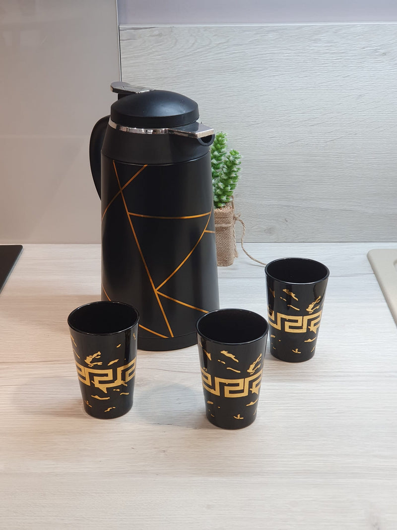TREND HOME COLLECTION Schicke Thermoskanne mit goldenem Muster﻿﻿ 
