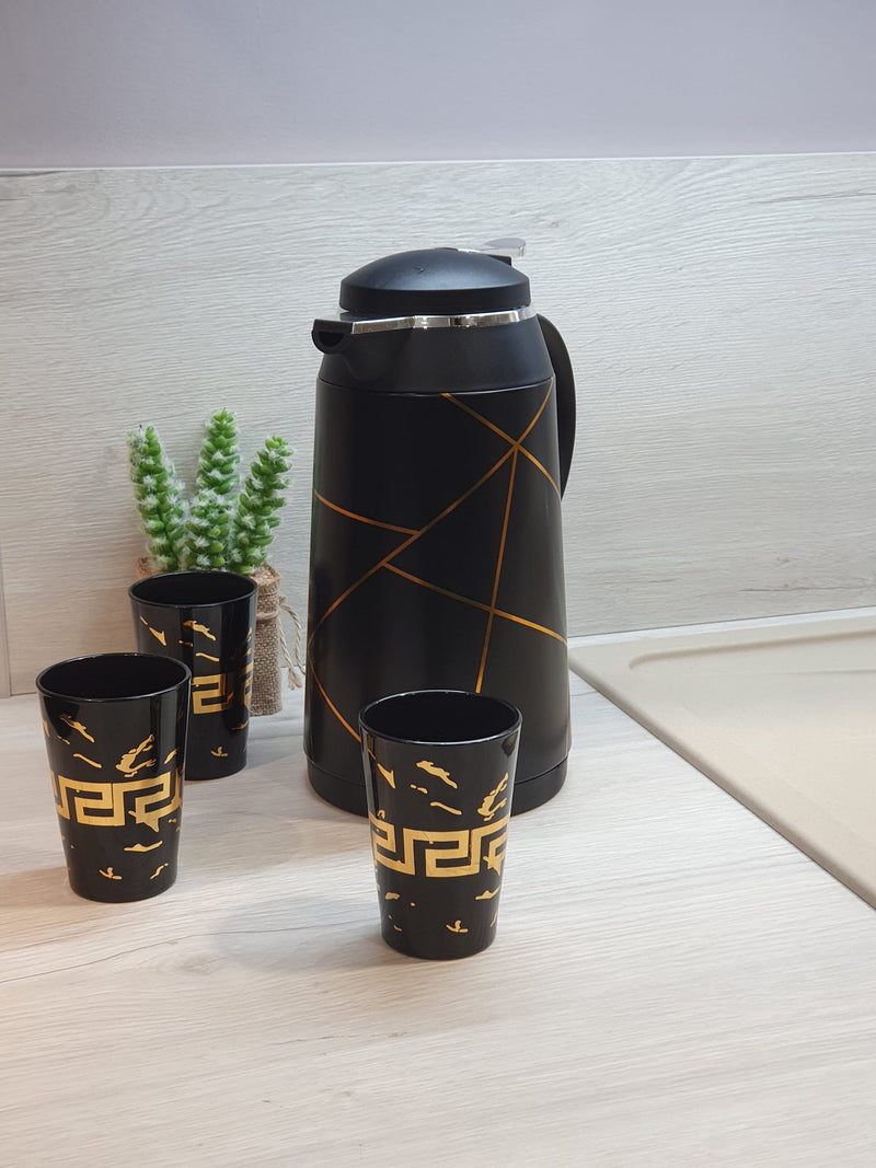 TREND HOME COLLECTION Schicke Thermoskanne mit goldenem Muster﻿﻿ 