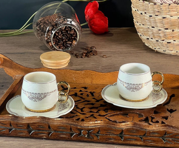 ACAR FREYA Set von 6 Porzellan Kaffeetassen
