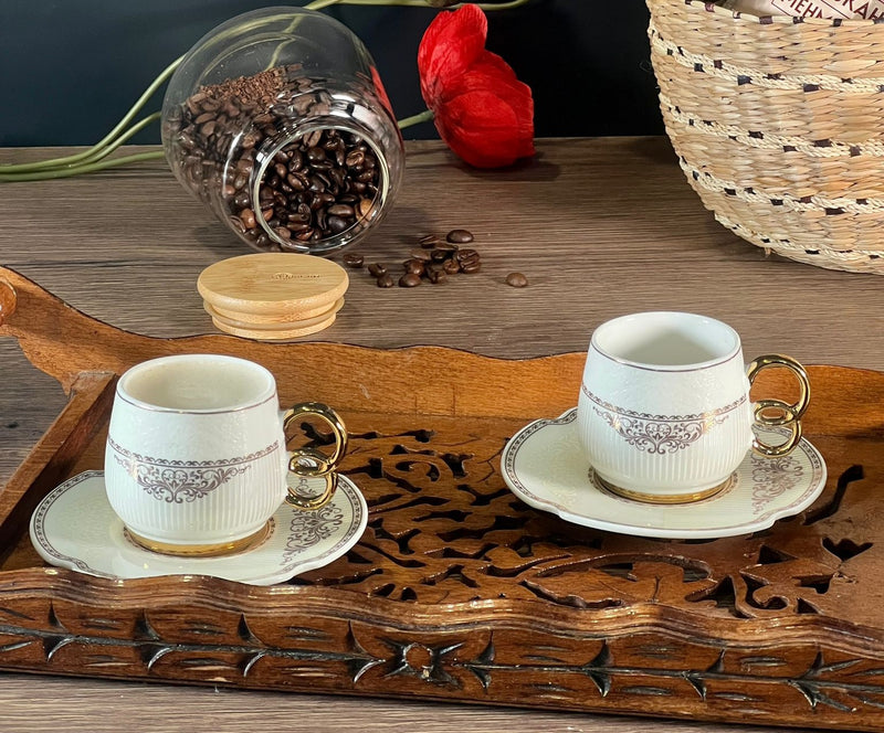 ACAR FREYA Set von 6 Porzellan Kaffeetassen