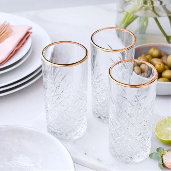 PASABAHCE TIMELESS 4er GOLD TOUCH Longdrink 450 ml glass