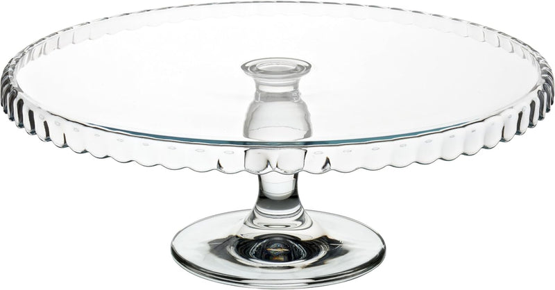 PASABAHCE PATISSERIE Tortenplatte mit unterem Rand Glas mit Fuß 32 cm