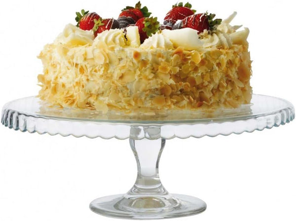 PASABAHCE PATISSERIE Tortenplatte mit unterem Rand Glas mit Fuß 32 cm