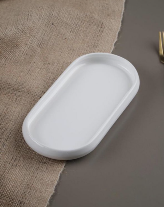 ACAR BIANCO PERLA MOON 2er-Set ovale Teller 22,5 cm
