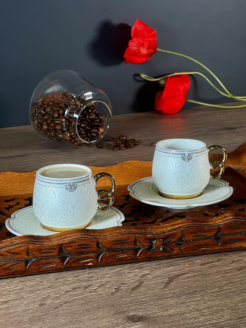 ACAR FREYA Set von 6 Porzellan Kaffeetassen
