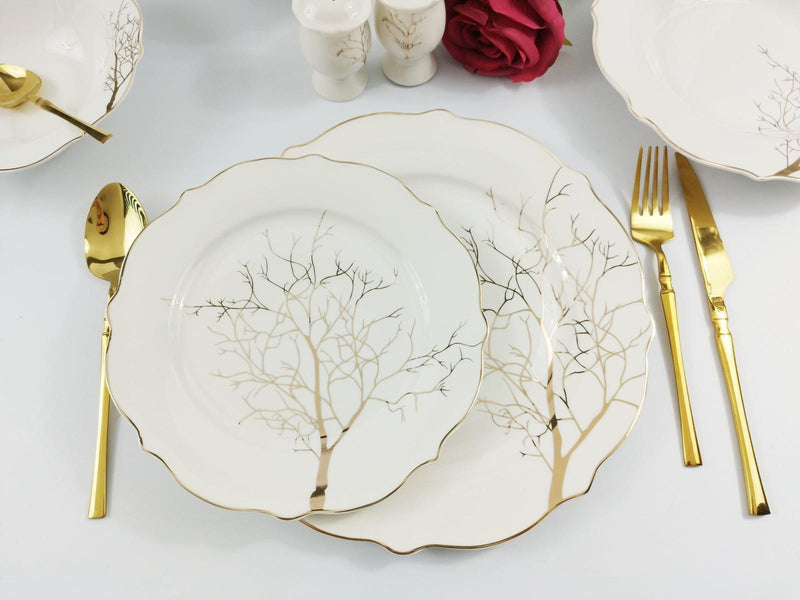 ZELLERFELD BLOOM Tafelservice Motiv Goldener Baum 27 Teile 6 Pers.