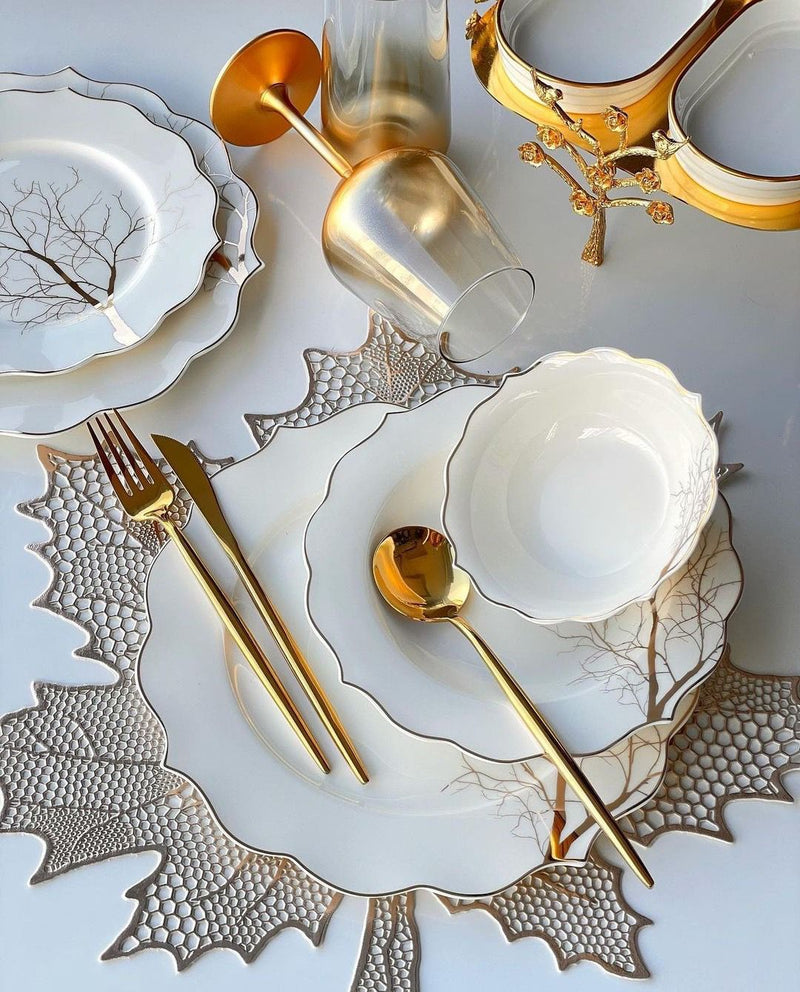 ZELLERFELD BLOOM Tafelservice Motiv Goldener Baum 27 Teile 6 Pers.