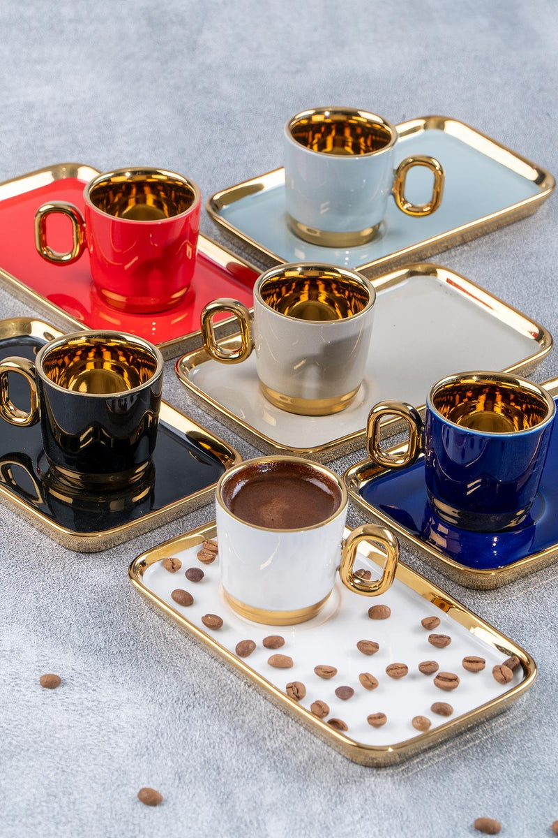 ACAR LORENZO Kaffeetassenset aus Porzellan 6 Personen 12-tlg.