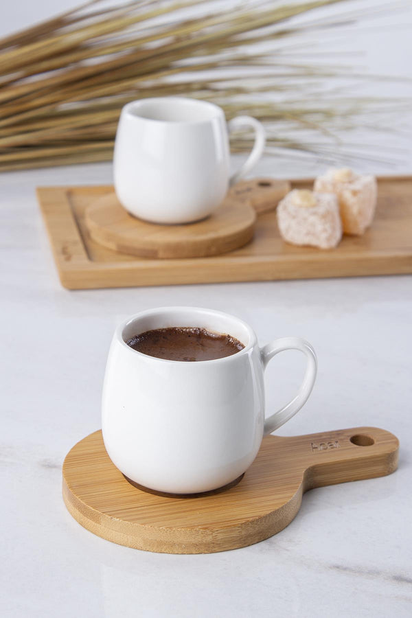 ACAR BAMBOU Runde Kaffeetassen für 6 Personen 12-teilig