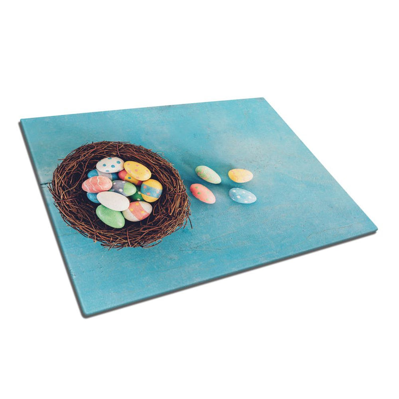 BELLART -Ostereier - Glasschneidebrett mit UV-Druck 35x25cm