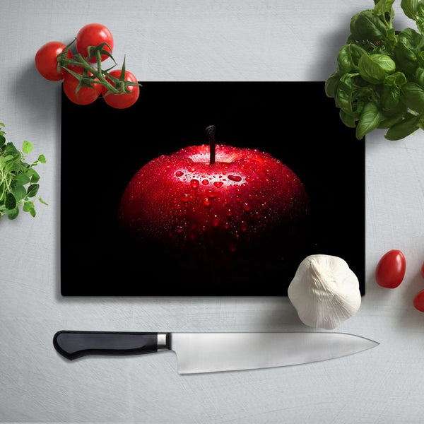 BELLART - Roter Apfel - Glasschneidebrett mit UV-Druck 35x25 cm