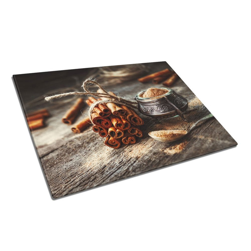 BELLART - Zimt - Glasschneidebrett mit UV-Druck 35x25 cm