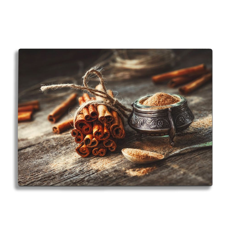 BELLART - Zimt - Glasschneidebrett mit UV-Druck 35x25 cm