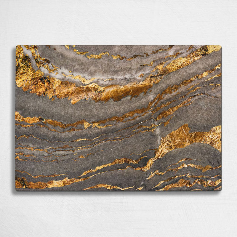 BELLART - Goldener Marmor - Glasschneidebrett mit UV-Druck 35x25cm