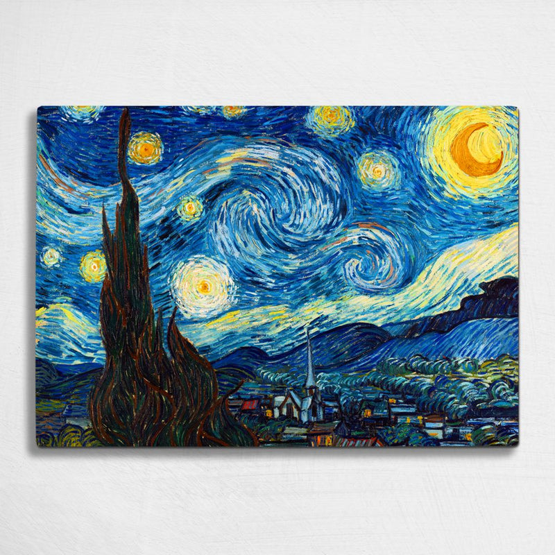 BELLART - Van Gogh "Starry Night" - "La Nuit étoilée" - Glasschneidebrett mit UV-Druck 35x25cm