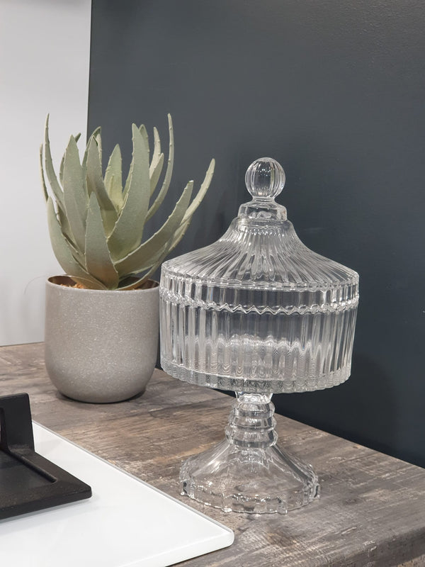 Süßigkeitenschale aus Glas mit Deckel