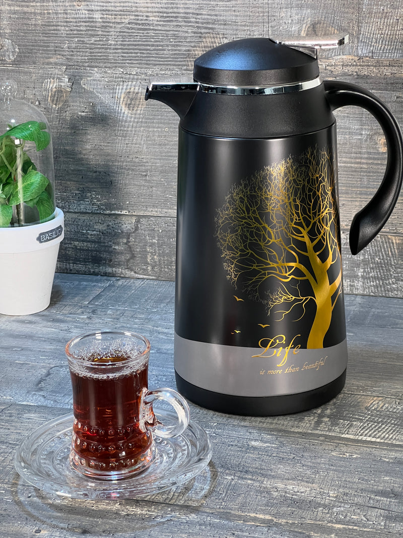 TREND HOME COLLECTION Schicke Thermoskanne mit goldenem Muster﻿﻿ 