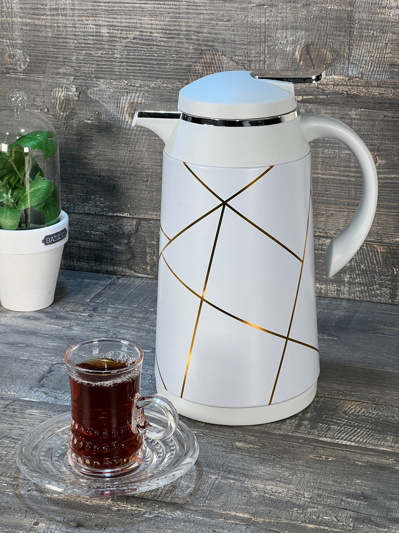 TREND HOME COLLECTION Schicke Thermoskanne mit goldenem Muster﻿﻿ 