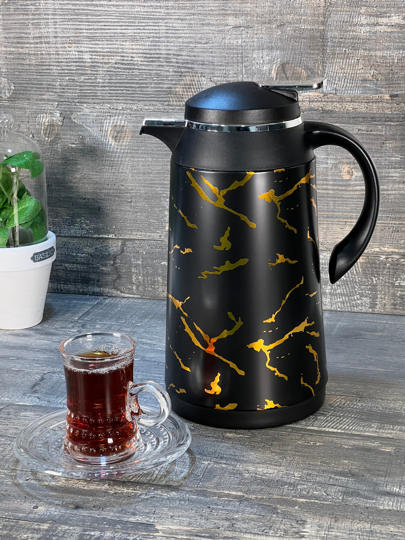 TREND HOME COLLECTION Schicke Thermoskanne mit goldenem Muster﻿﻿ 