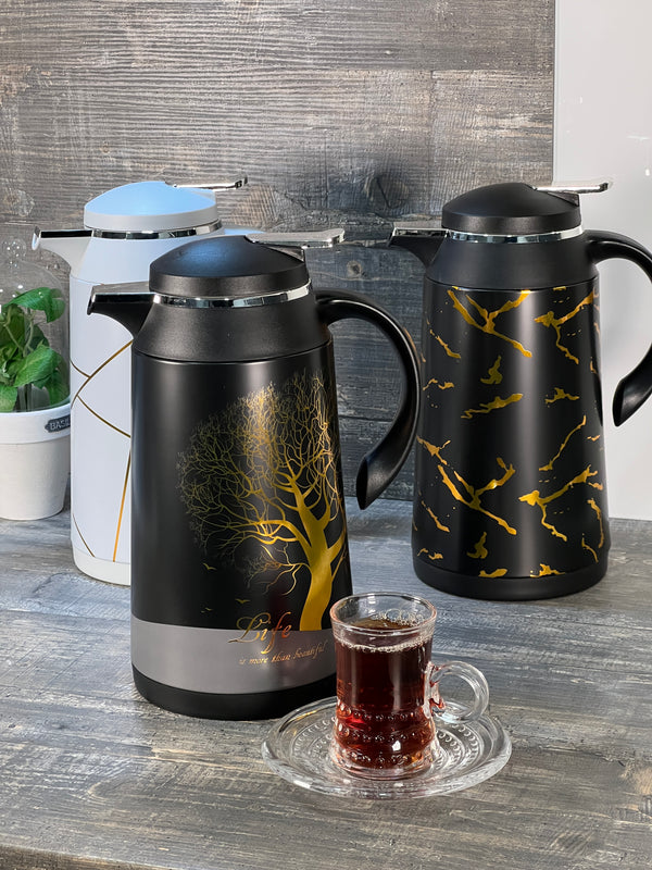 TREND HOME COLLECTION Schicke Thermoskanne mit goldenem Muster﻿﻿ 