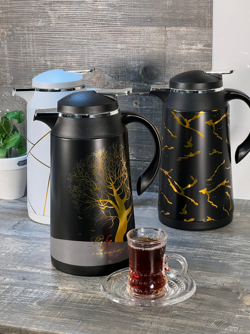 TREND HOME COLLECTION Schicke Thermoskanne mit goldenem Muster﻿﻿ 