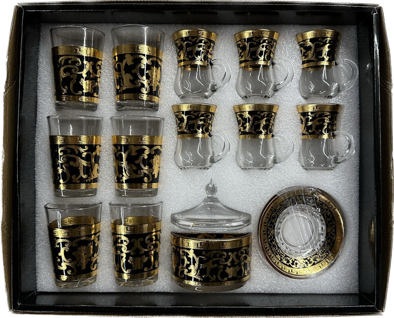 TREND HOME ORIENT GOLD Set aus 12 Gläsern mit Zuckerdose 20 Stk.