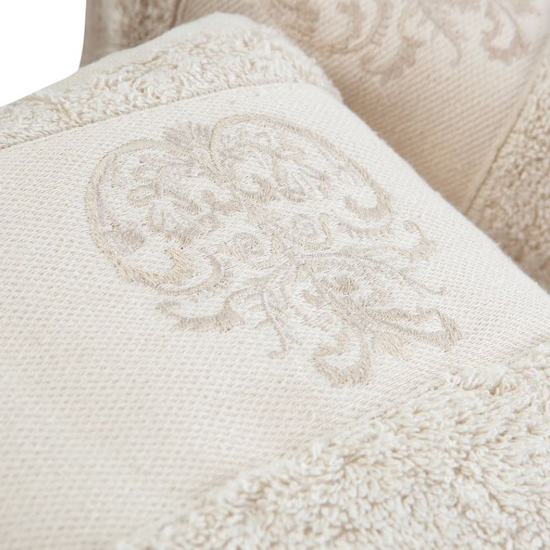 KARACA HOME ELDORA NEU 4-teiliges Badetuch-Set beige-off-white