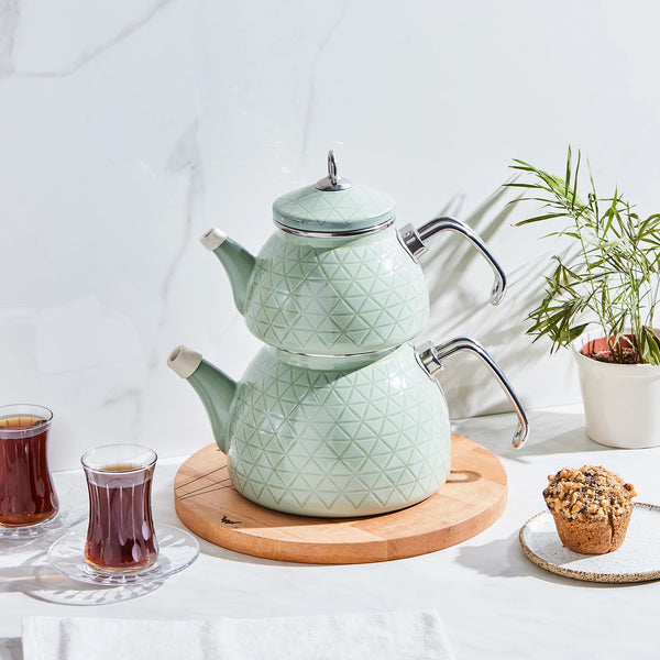 ﻿KARACA KRISTAL Emaille-Teekanne Grün - Induktion