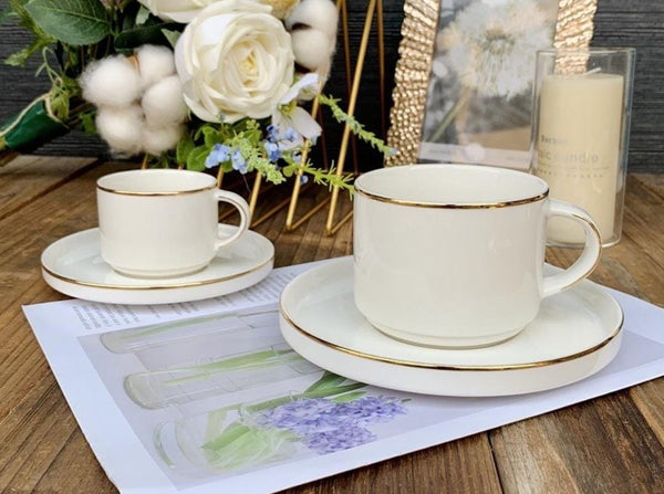 ZELLERFELD 12 Stück 6-teilige vergoldete Tee-/Kaffeetasse 