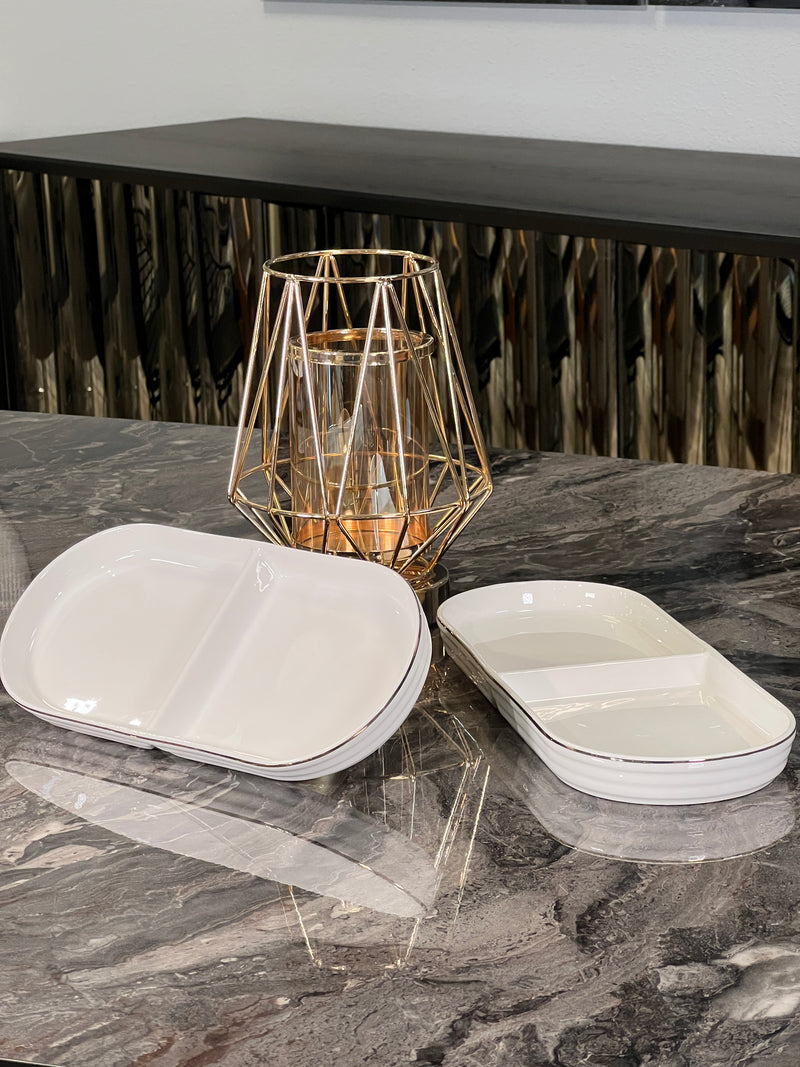 TREND HOME COLLECTION Porzellan- Set aus 2 Tellern gold