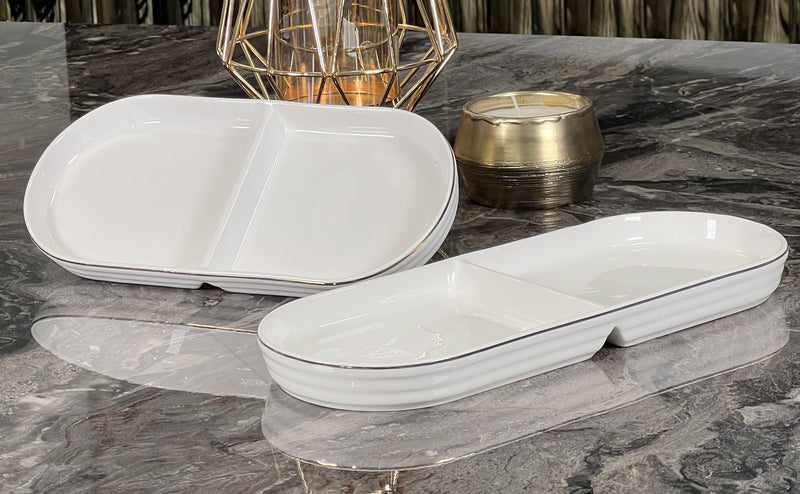 TREND HOME COLLECTION Porzellan- Set aus 2 Tellern gold