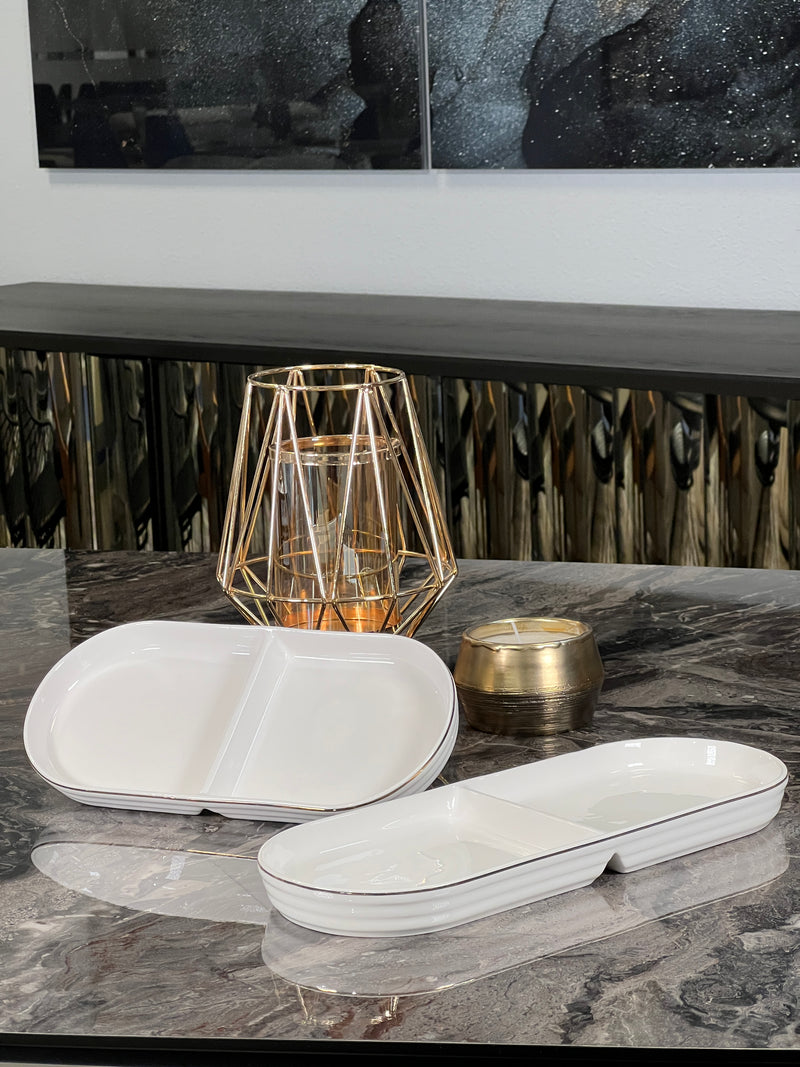TREND HOME COLLECTION Porzellan- Set aus 2 Tellern gold
